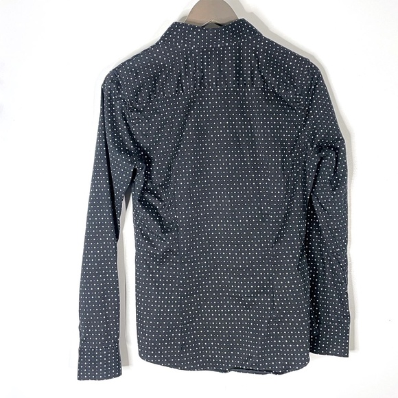 2/$30 Banana Republic Factory Black Shirt Diamond Print Sz 4 - Picture 3 of 10